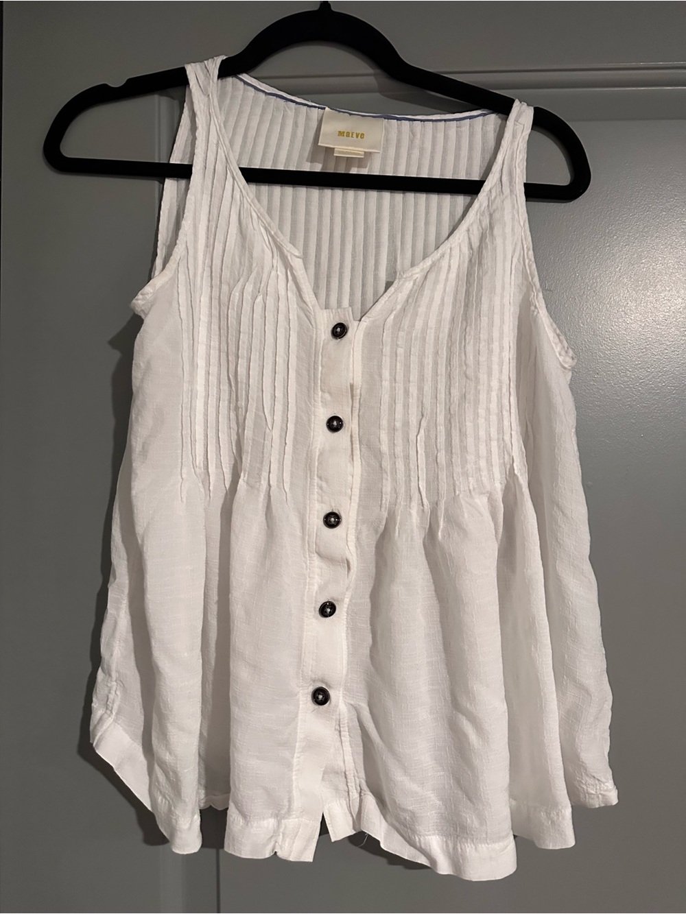 Maeve White Pintuck Button-Front Sleeveless Camisole